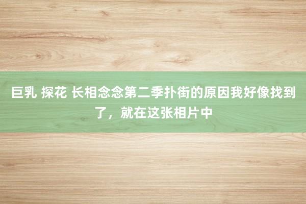 巨乳 探花 长相念念第二季扑街的原因我好像找到了，就在这张相片中