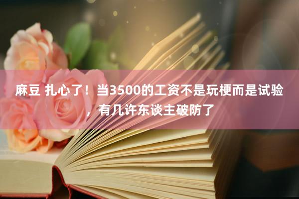 麻豆 扎心了！当3500的工资不是玩梗而是试验，有几许东谈主破防了