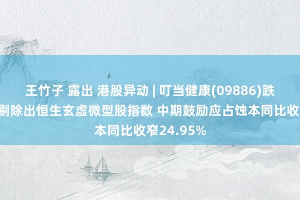 王竹子 露出 港股异动 | 叮当健康(09886)跌超12% 被剔除出恒生玄虚微型股指数 中期鼓励应占蚀本同比收窄24.95%