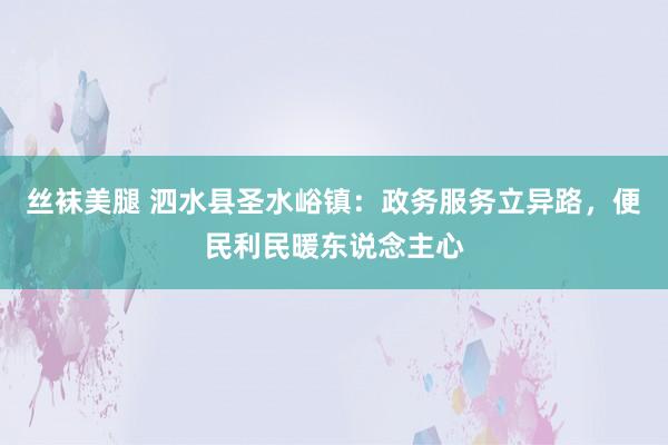 丝袜美腿 泗水县圣水峪镇：政务服务立异路，便民利民暖东说念主心