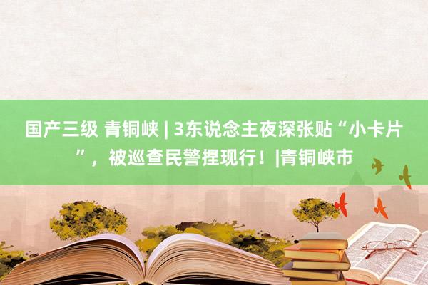 国产三级 青铜峡 | 3东说念主夜深张贴“小卡片”，被巡查民警捏现行！|青铜峡市